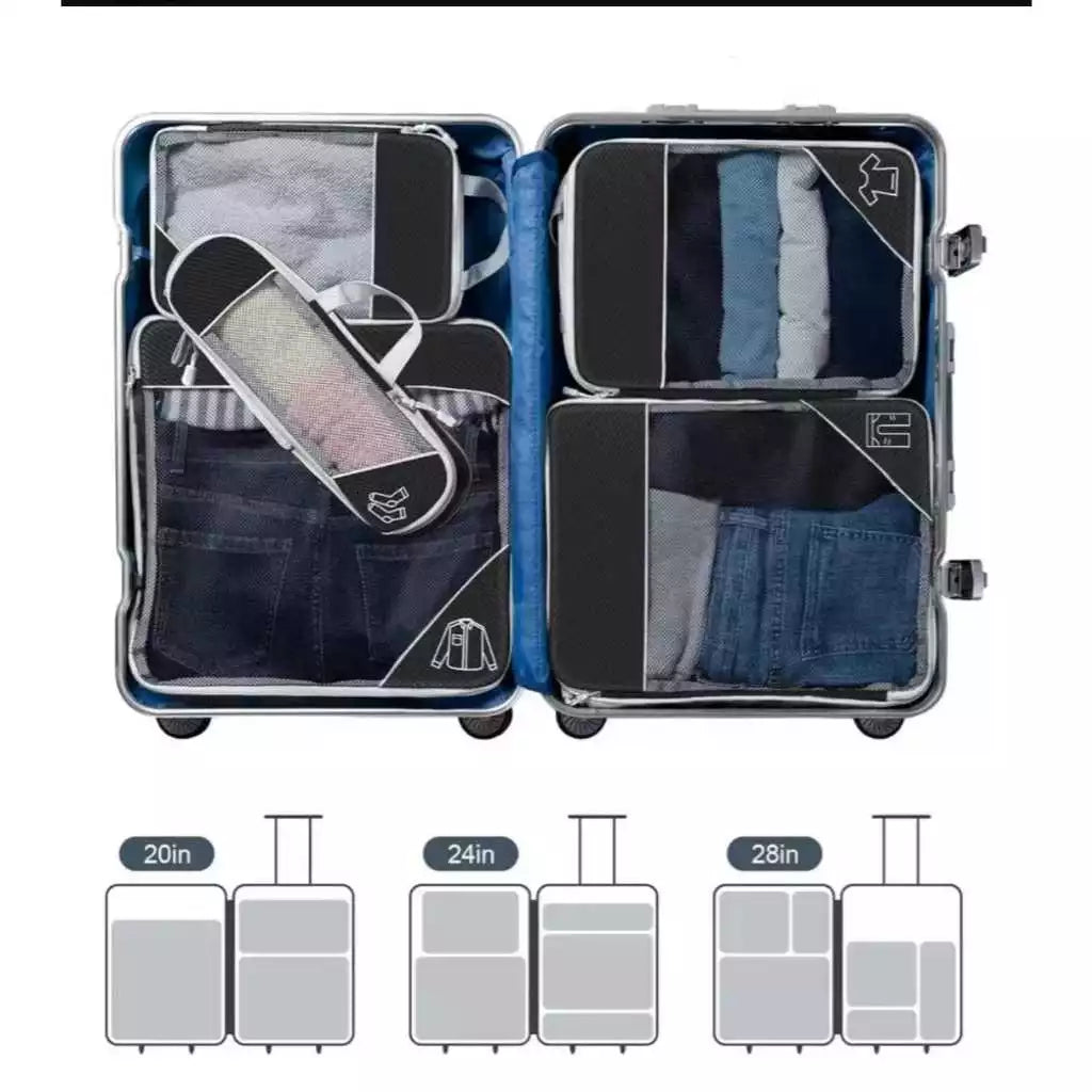 Kit de Organizadores de Mala de Viagem de Compressão com 3 Unidades