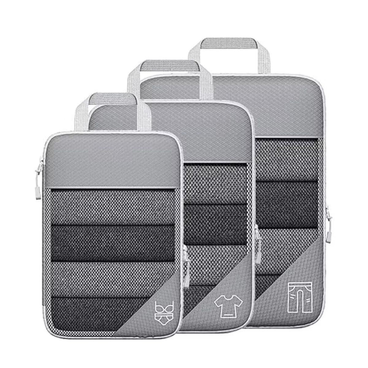 Kit 3 Organizadores de Compressão Cinza – Compre 1, Leve 2