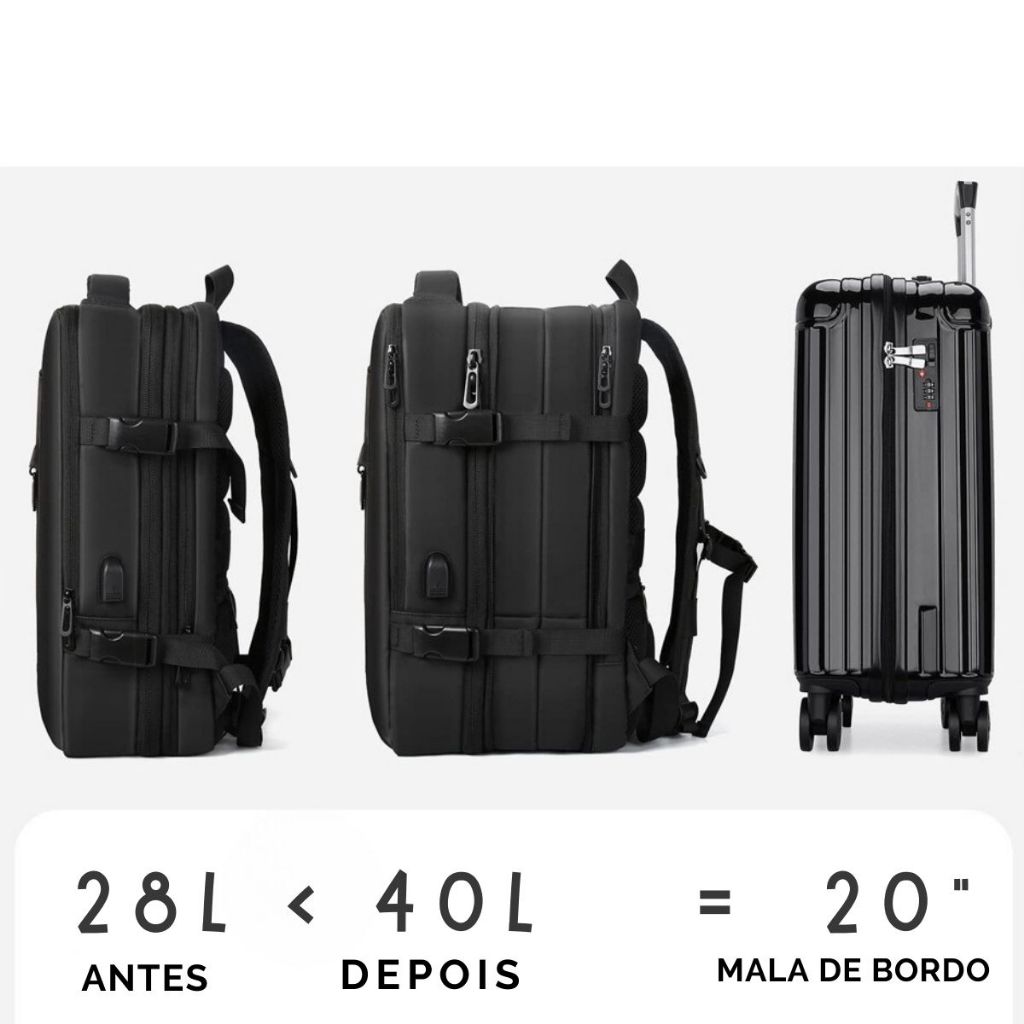 Mochila de Viagem Camino Impermeável | Expansível